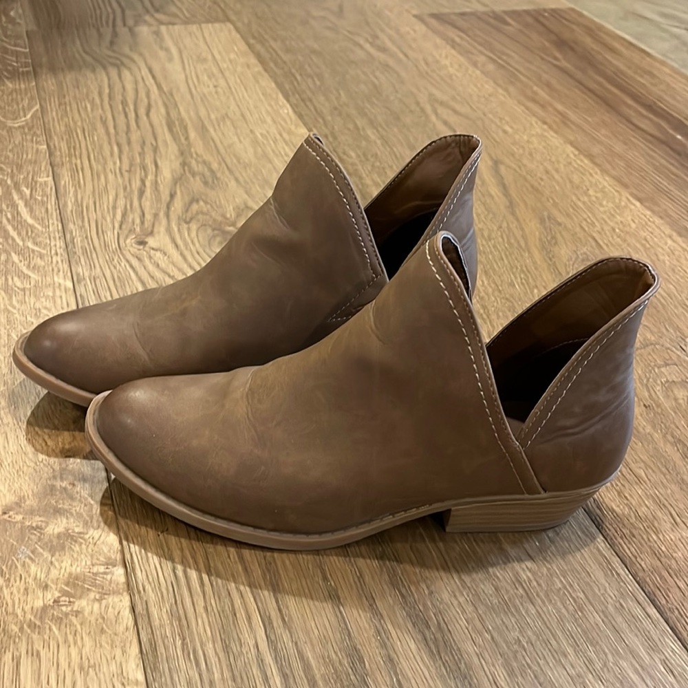 Brown fall booties